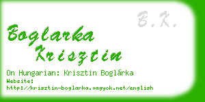 boglarka krisztin business card